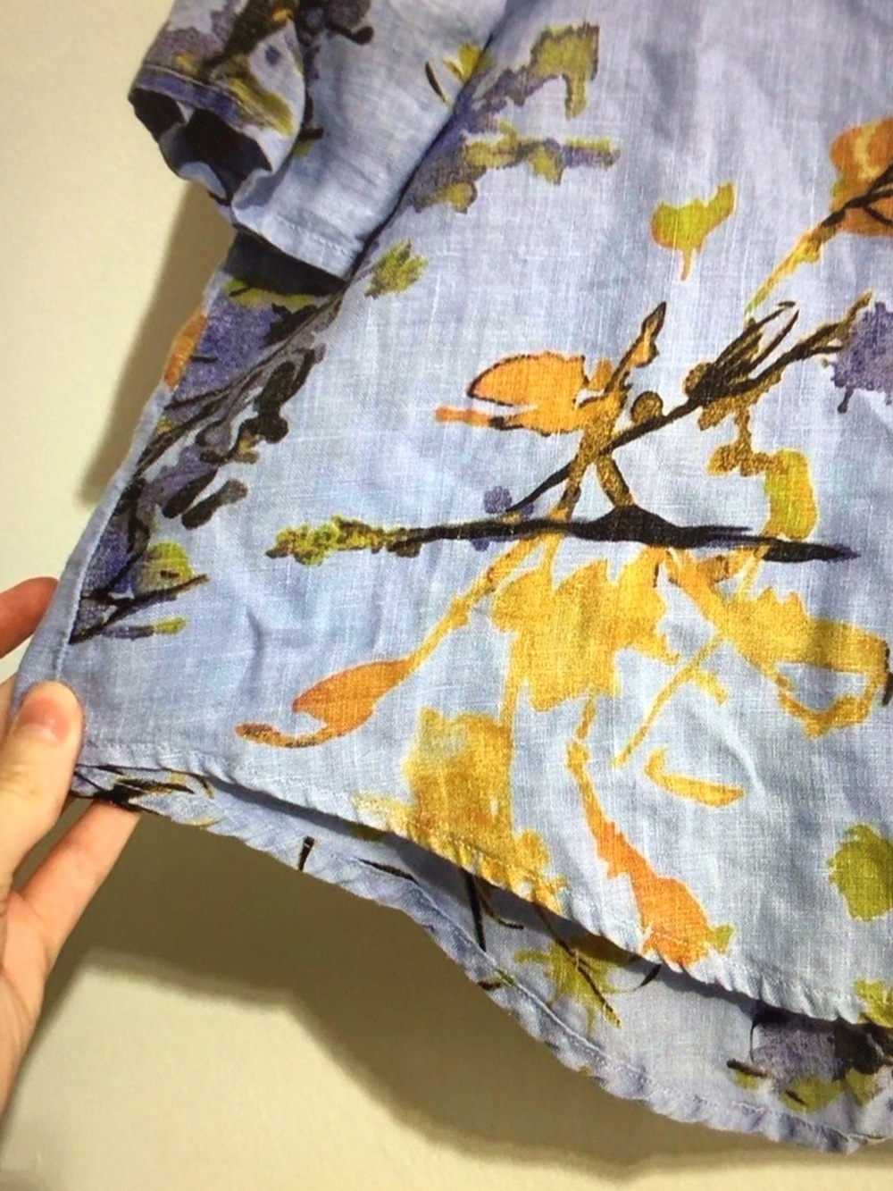 Habitat Light Blue Floral Button-Front Blouse - Picture 2 of 6